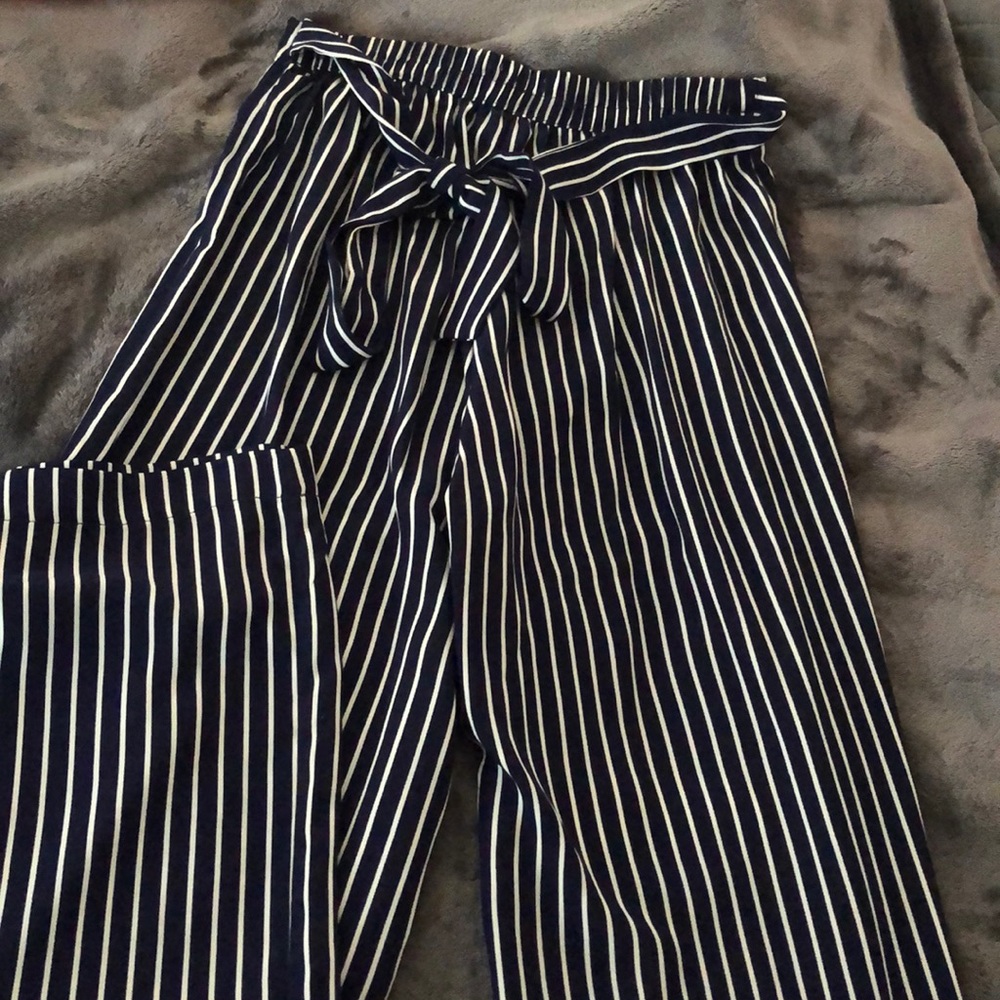 Stripped wide leg pant